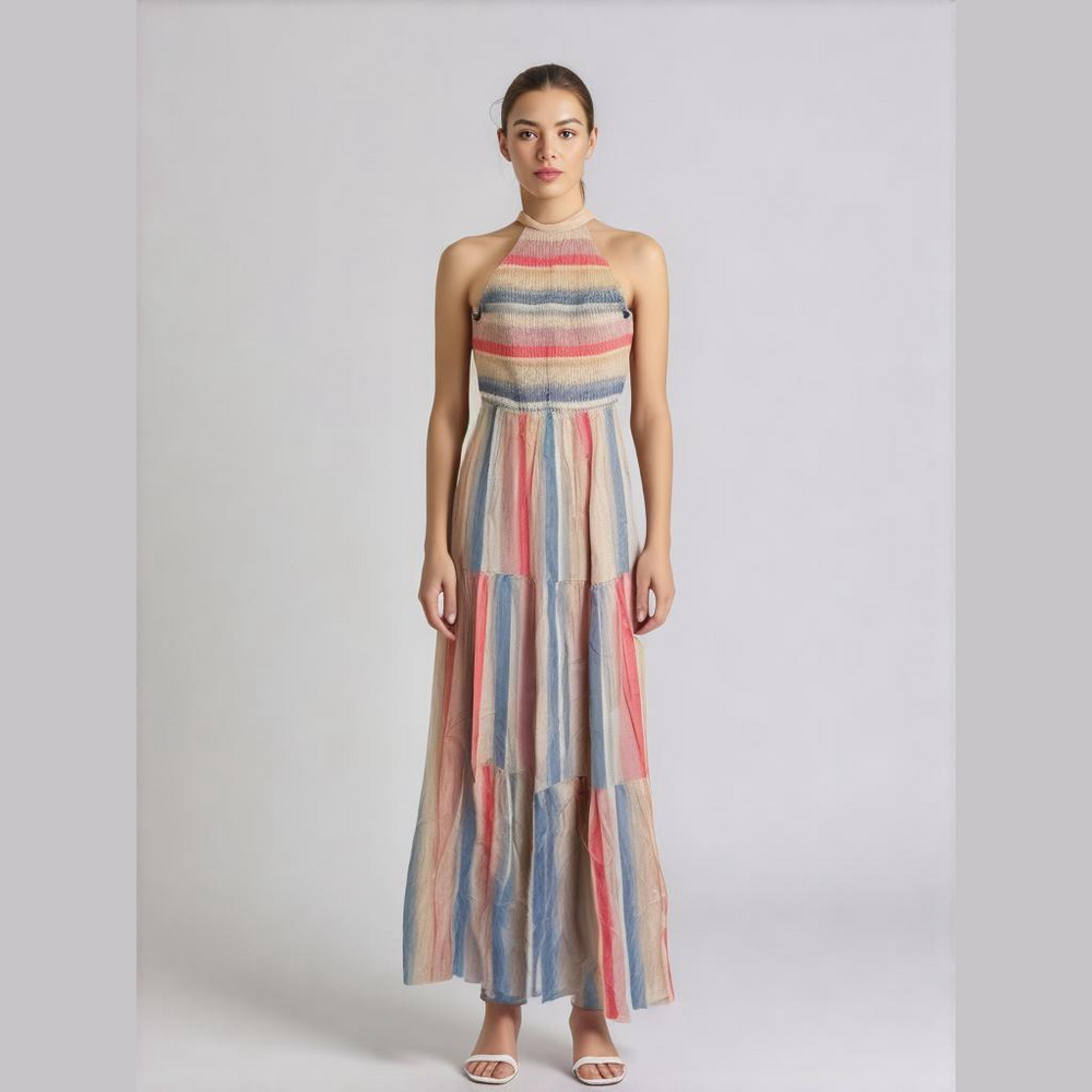 NWOT Pink Lily halter maxi dress. Medium